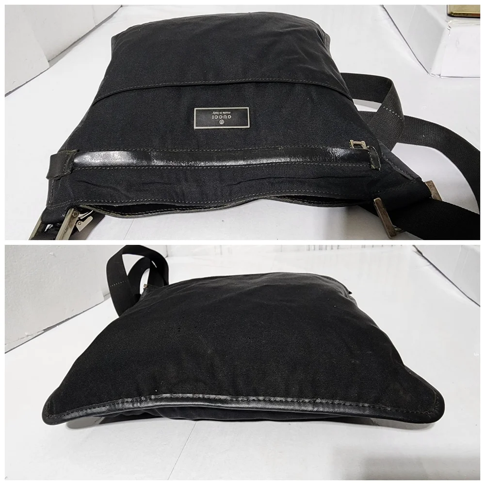 Gucci Black Denim Crossbody/Messenger Bag Black
